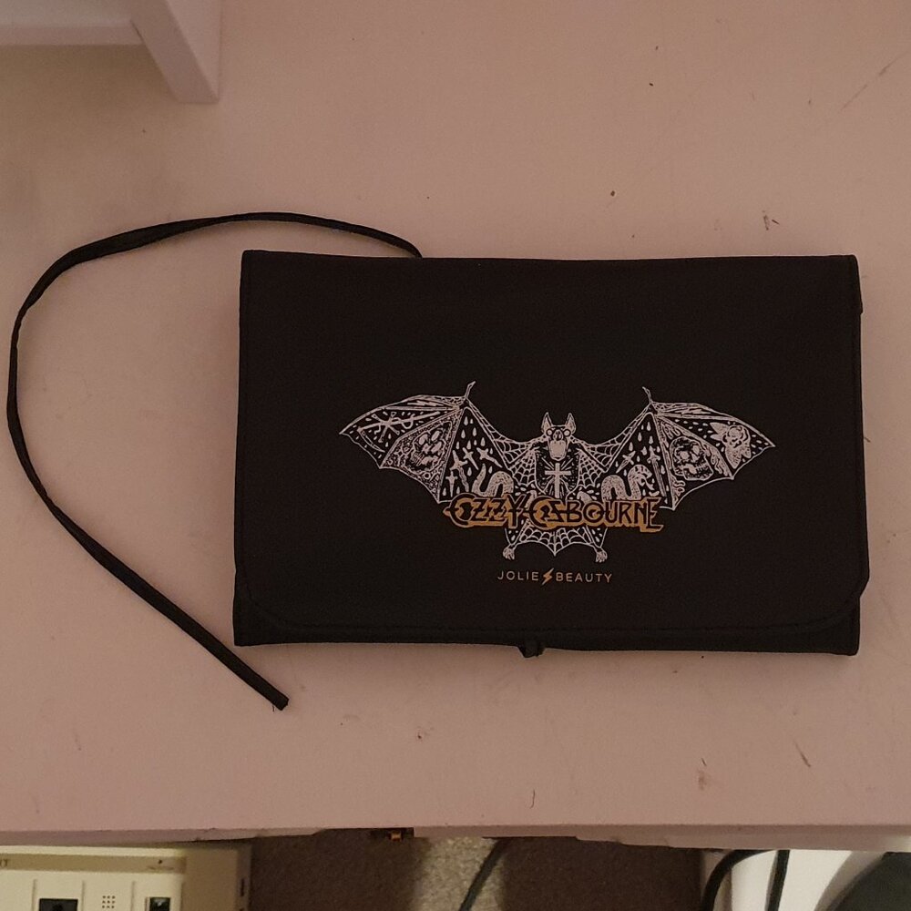 Jolie Beauty Ozzy Osbourne Black Bat Makeup Bag Travel Case Brush Wrap Holder